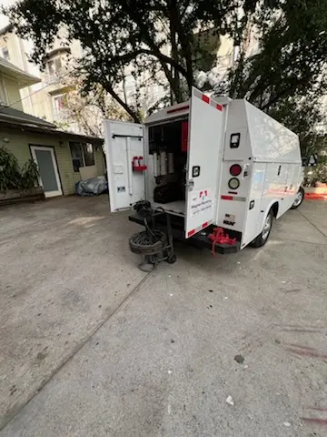 Magnet Plumbing service vehicle on-site for Slab Leak Repair in Trinity Lakes